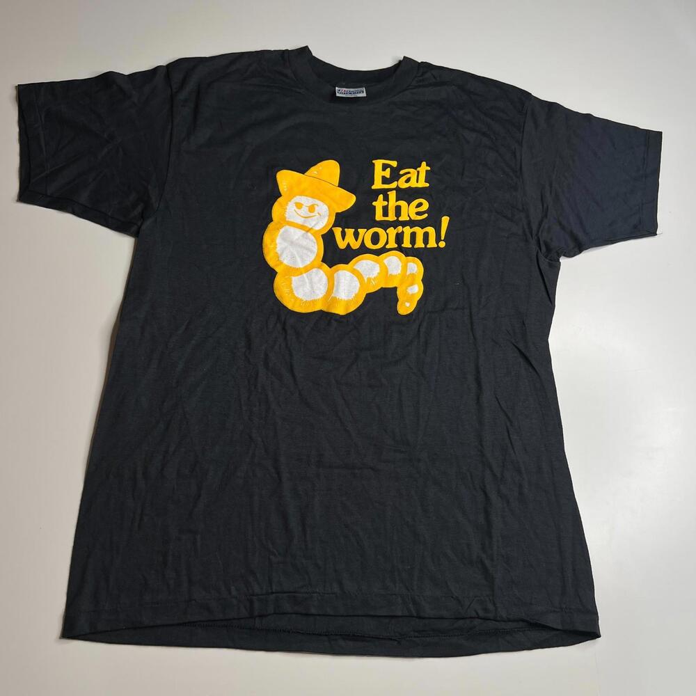 80s Vintage Monte Alban Mezcal Eat The Worm T-Shirt‎ Vtg Tee XL USA Guns N Roses